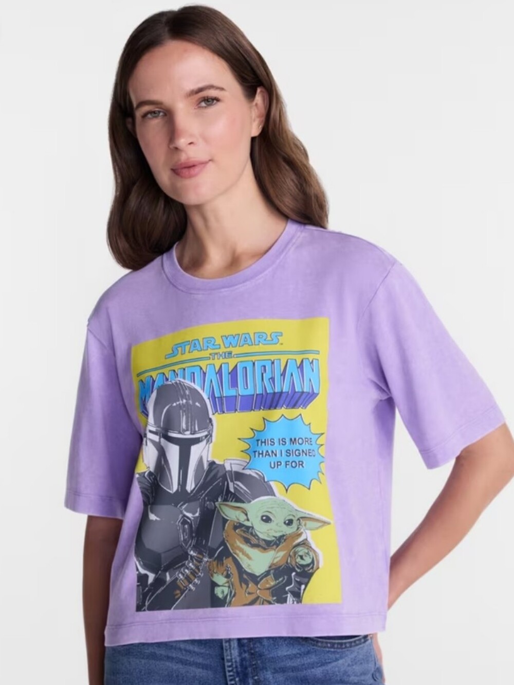 Star Wars NWT Lavender Mandalorian & Grogu Graphic Tee Size XS 0-2